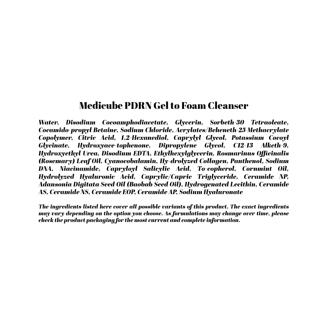 Medicube PDRN Gel to Foam Cleanser