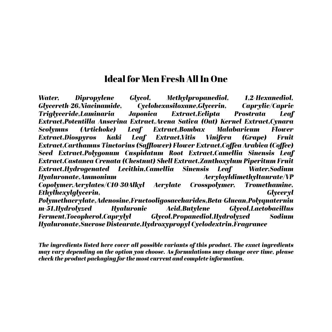 Ideal for Men Fresh All In One 150ml + 150ml