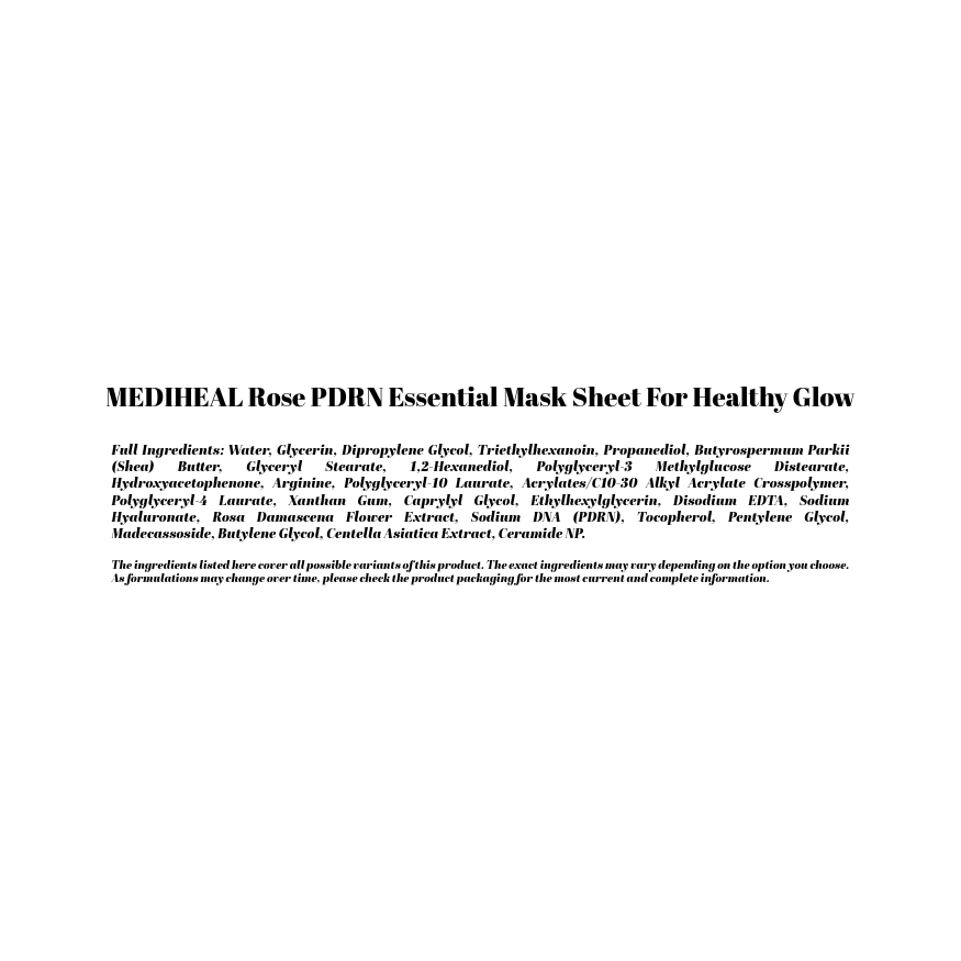MEDIHEAL Rose PDRN Essential Mask Sheet For Healthy Glow