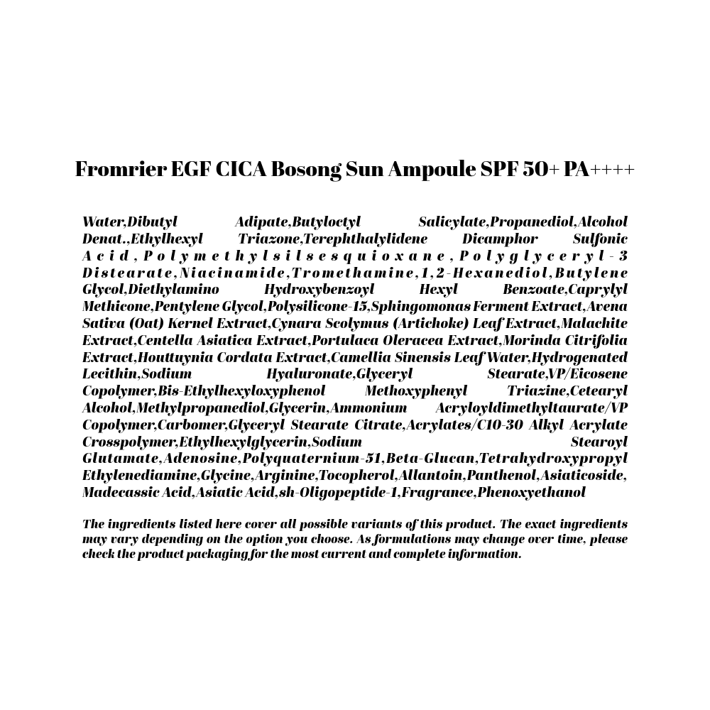 Fromrier EGF CICA Bosong Sun Ampoule SPF 50+ PA++++