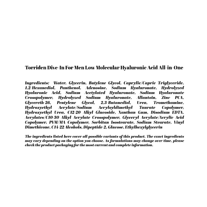 Torriden Dive-In For Men Low Molecular Hyaluronic Acid All-in-One