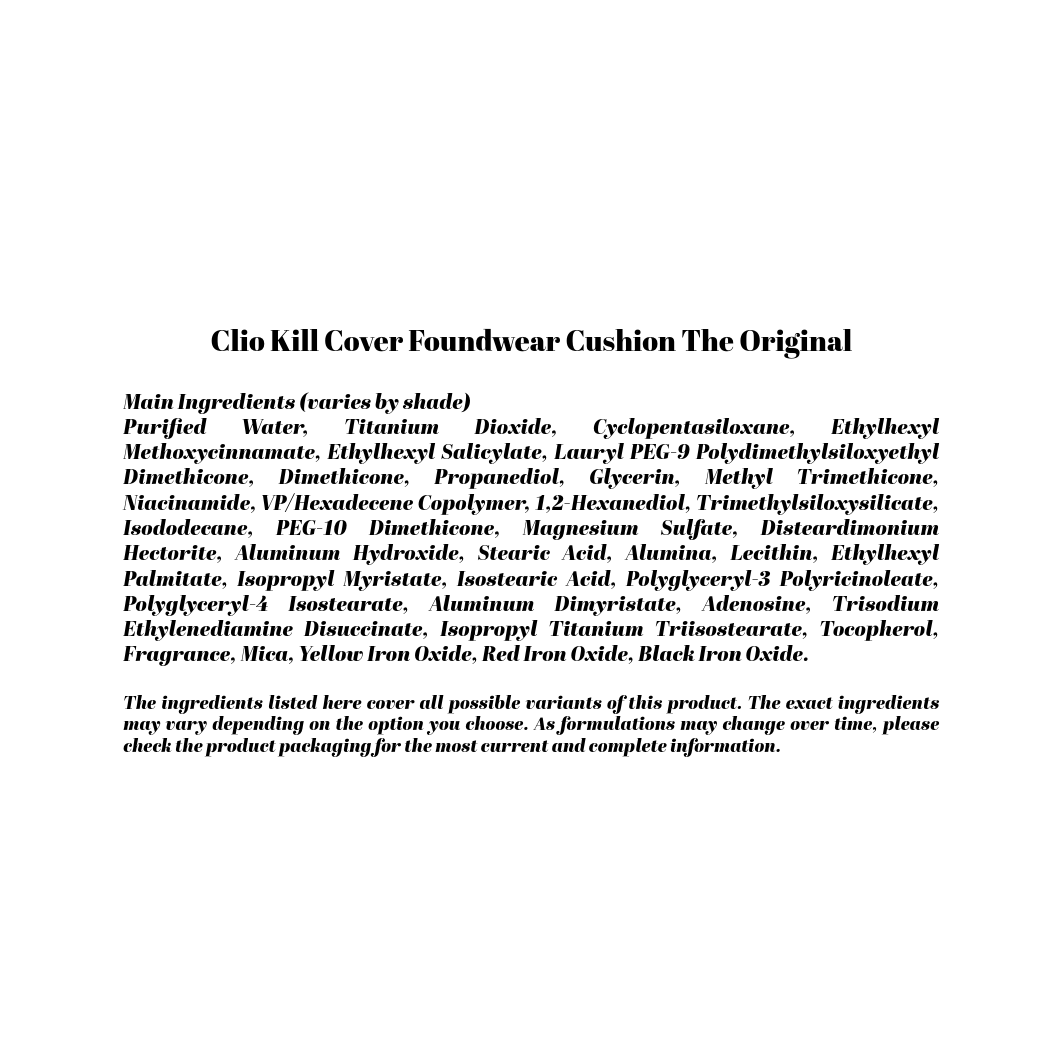 Clio Kill Cover Founwear Cushion THE ORIGINAL (SPF 50+, PA+++)