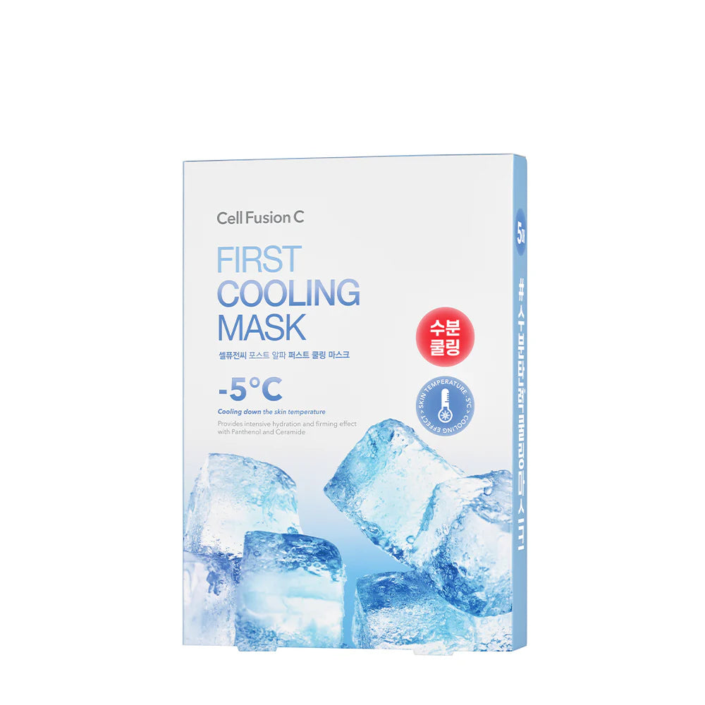 Cell Fusion C First Cooling Mask packaging with ice cube design on a white background