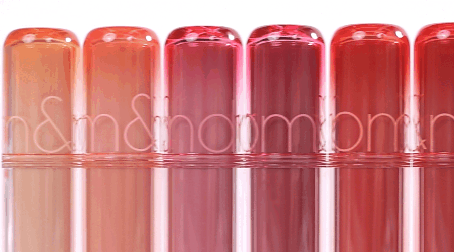 a row of tints, rom&nd The Juicy Lasting Tint, available at LKR