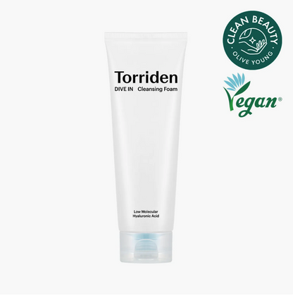 Torriden Dive In Hyaluronic Acid Cleansing Foam for gentle Korean skincare, available at LKR