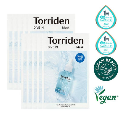 Torriden mask packaging with product image and awards on a white background